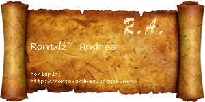 Rontó Andrea névjegykártya