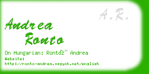 andrea ronto business card